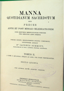 Manna quotidianum sacerdotum tomus II 1903 r