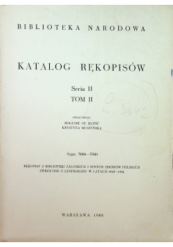 Katalog rękopisów seria II tom II