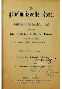 Die Geheimnisvolle rose 1903 r.