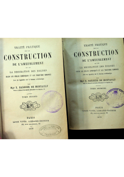 Traite Pratique de la Construction de L ameublement 1878 r. 2 tomy