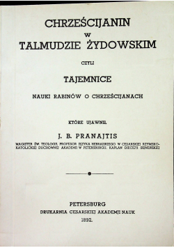 Chrześcijanin w Talmudzie Żydowskim