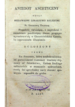 Antidot ascetyczny 1823 r.