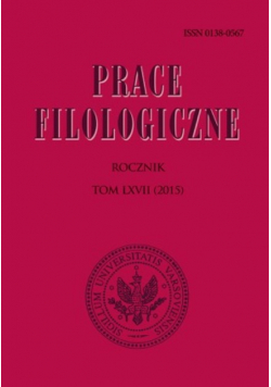 Prace Filologiczne Rocznik Tom LXVII