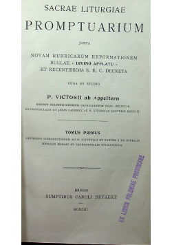 Sacrae liturgiae promptuarium 2 tomy ok 1913 r