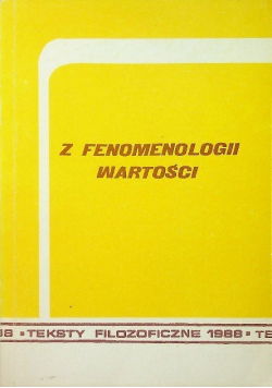 Z fenomenologii wartości