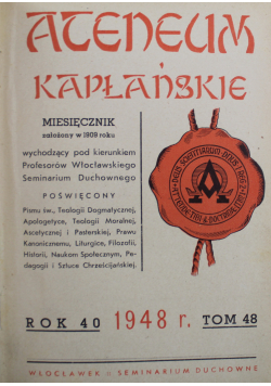 Ateneum Kapłańskie 2 Numery 1948 r.
