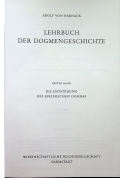 Lehrbuch Der Dogmengschichte