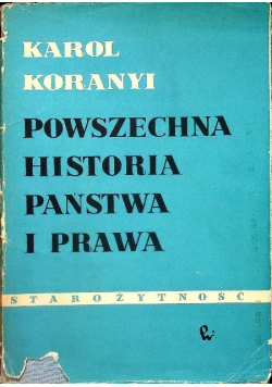 Powszechna historia państwa i prawa Tom I