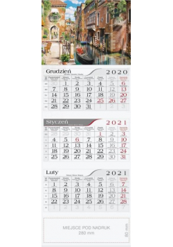 Kalendarz 2021 Trójdzielny Venecja CRUX
