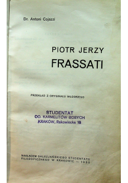 Piotr Jerzy Frassati 1930 r.