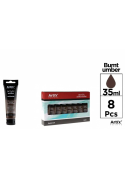 Farba akrylowa ciemno-brązowa 35ml (8szt)