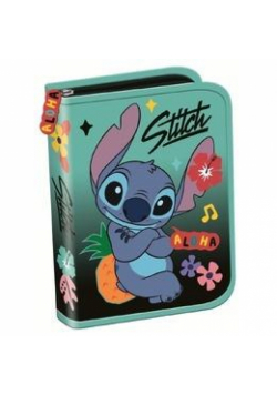 Piórnik dwuklapkowy bez wyposażenia Stitch mint