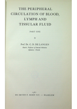 The Peripheral Circulation Of Blood Lymph And Tissular Fluid