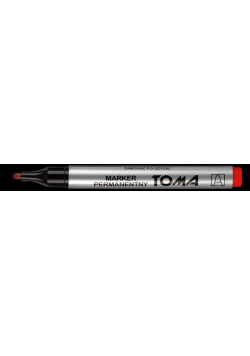 Marker permanentny okrągły czerwony (10szt) TOMA