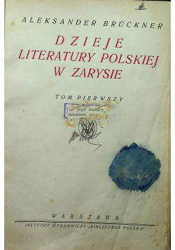 Dzieje literatury polskiej w zarysie tom I 1924 r.