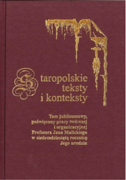 Staropolskie teksty i konteksty Tom 8