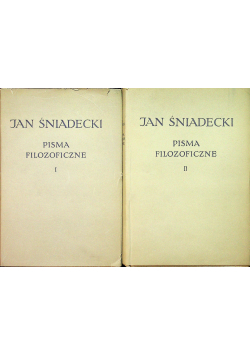 Śniadecki Pisma filozoficzne 2 tomy