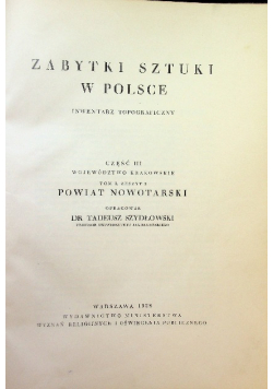 Zabytki Sztuki w Polsce Część III 1938r.
