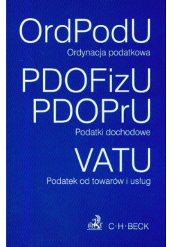 Ordynacja podatkowa Podatki dochodowe Podatek od towarów i usług