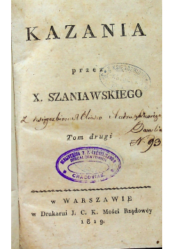 Kazania Tom II 1819 r