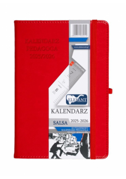 Kalendarz pedagoga 2025/26 A5 tyg Salsa czerwony
