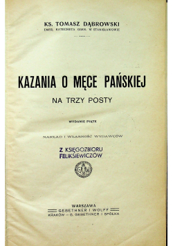 Kazania o Męce Pańskiej 1906 r.