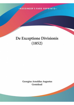 De Exceptione Divisionis (1852)