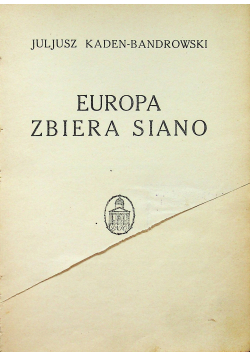 Europa zbiera siano 1926 r.