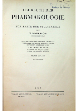 Lehrbuch der Pharmakologie 1930 r.