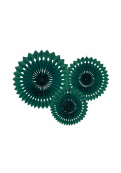 Rozety dekoracyjne ciemne zielone 20-30cm