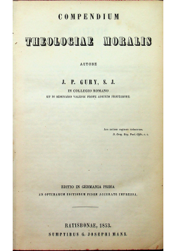Compendium Theologiae Moralis 1853 r