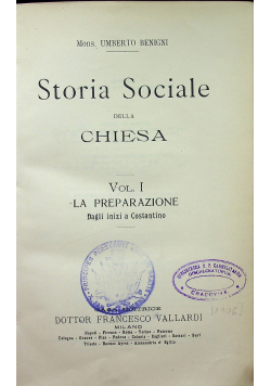 Storia Sociale della chiesa Vol 1 La Preparazione dagli inizi a Costantino 1906 r
