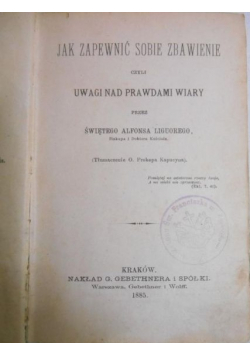 Jak zapewnić sobie zbawienie 1885 r