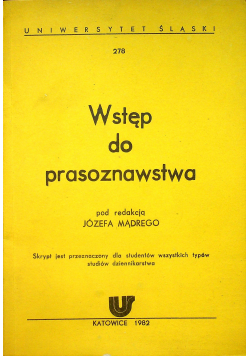 Wstęp do prasoznawstwa