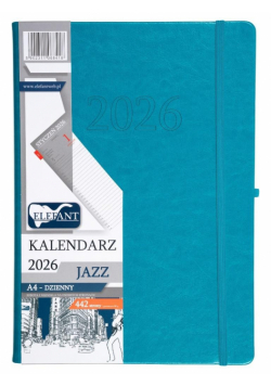 Kalendarz 2026 A4 dzienny Jazz turkusowy