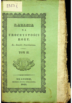 Kazania na uroczystości roku tom II 1841 r