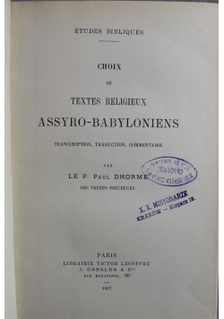 Choix de textes religieux de textes religieux 1907 r