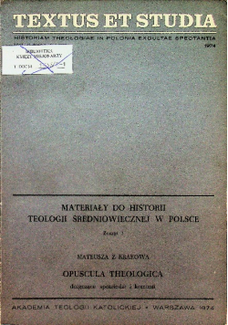 Opuscula theologica