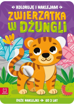 Koloruję i naklejam. Zwierzątka w dżungli