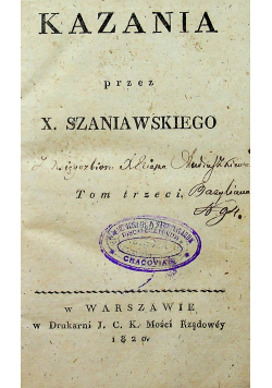 Kazania Tom III 1820 r.