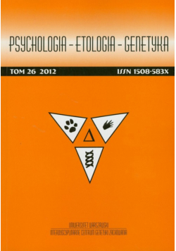 Psychologia Etologia Genetyka Tom 26/2012