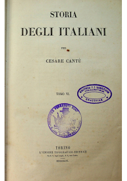 Storia degli italiani  tomo VI1856 r