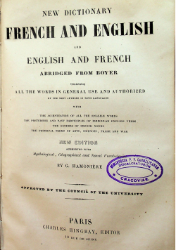 Francais anglais et anglais francais 1851 r