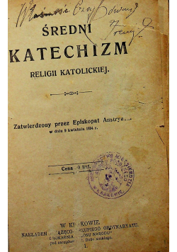 Średni katechizm religii katolickiej 1913 r.