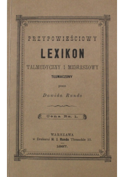 Przypowieściowy lexikon talmudyczny i midraszowy