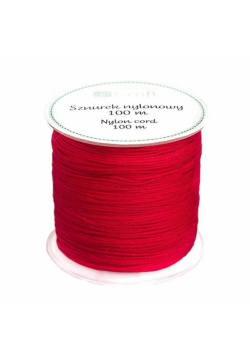 Sznurek nylonowy 0,8mm 100m czerwony