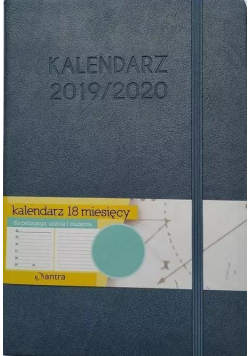 Kalendarz A5 2019/2020 grafitowy 18 M-cy ANTRA
