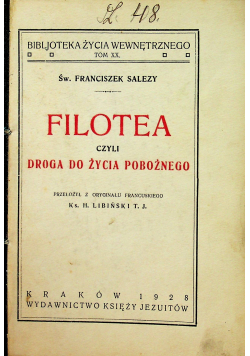 Filotea czyli droga do życia pobożnego 1928 r