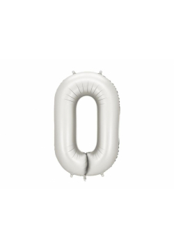 Balon foliowy cyfra 0 86cm srebrny