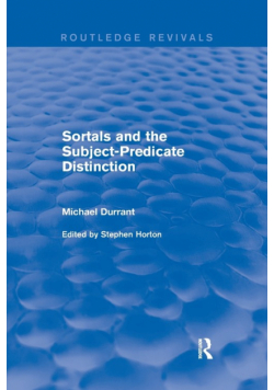 Sortals and the Subject-predicate Distinction (2001)